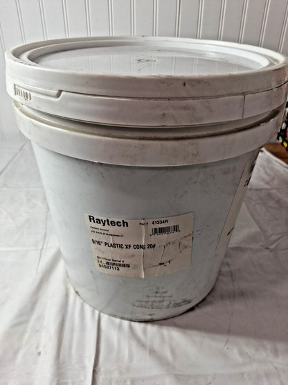 Raytech Plastic Media 9/16 XF Cones 20 pound bucket 41334