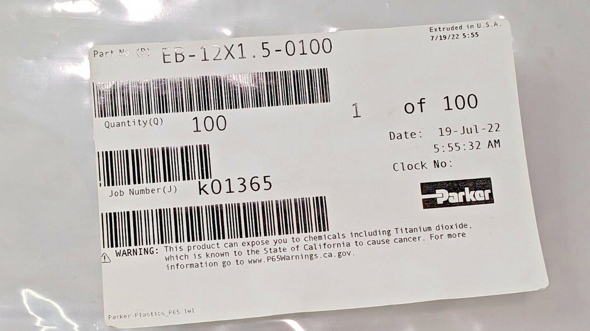 Parker Black Polyethylene Tubing 100 Ft 12mm Outside Diam EB-12X1.5-0100
