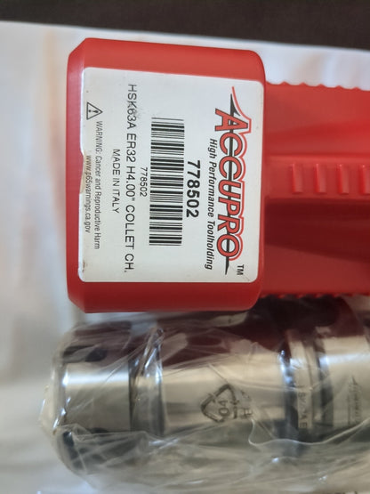 Accupro Collet Chuck 1/16to25/32" Cap ER32 Collet Hollow Taper Shank 778502
