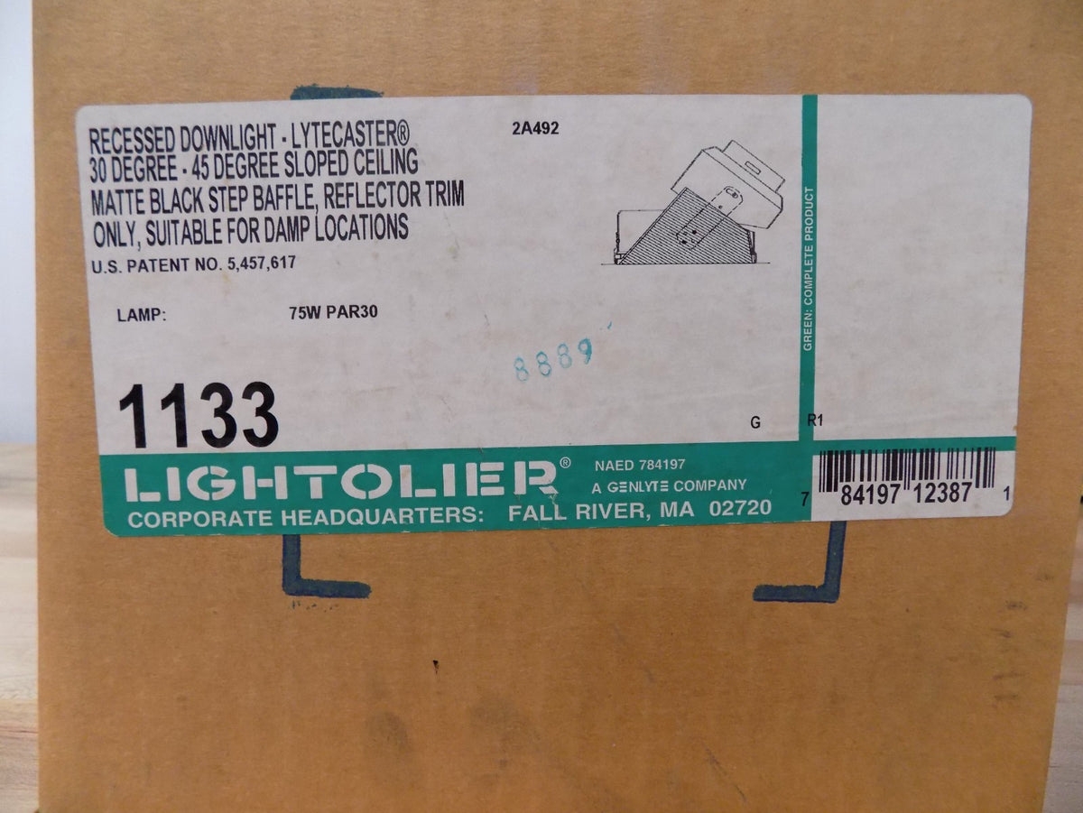 Lytecaster 6-3/4" Reflector Trim 30-45 Degree Sloped Ceiling Matte Black /W
