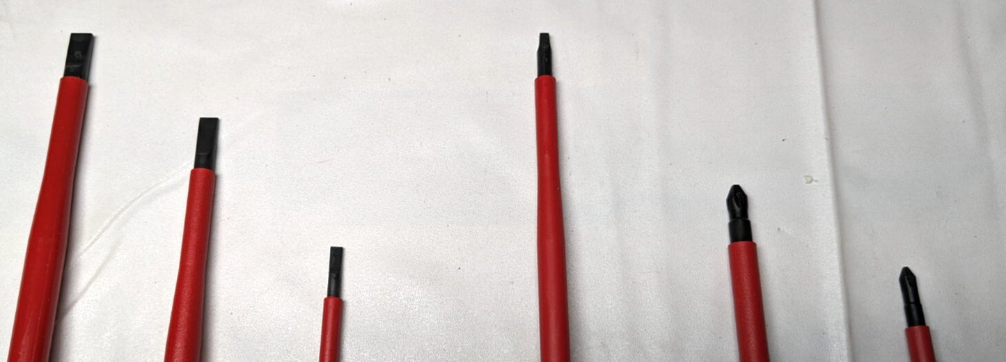 WIHA Screwdriver Set 6 Pc Insulated Slotted Phillips Square 32097 INCOMPLETE SET