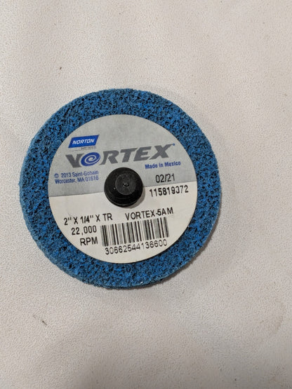 Norton Deburring Disc: 2" Dia, Medium Grade, Alum. Oxide Box of 40 66254413660