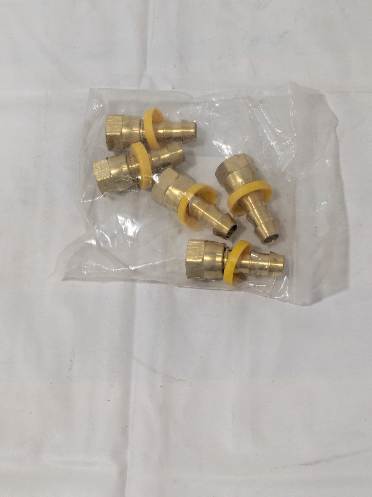 Barbed Push-On Hose Female Connector: 9/16" UNF, Brass Qty 5 38212866
