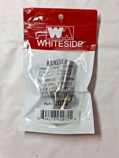 Whiteside 1/4 R 1/2 SH 1-1/8 DIA Roundover Edge Trim Router Bit 1 PC 2072