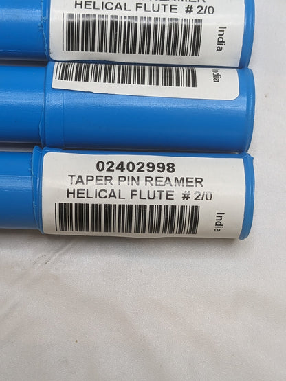 Taper Pin Reamer: #2/0 Pin, 0.1137" Small End, 0.1462" Large End Qty 3 ATR2607