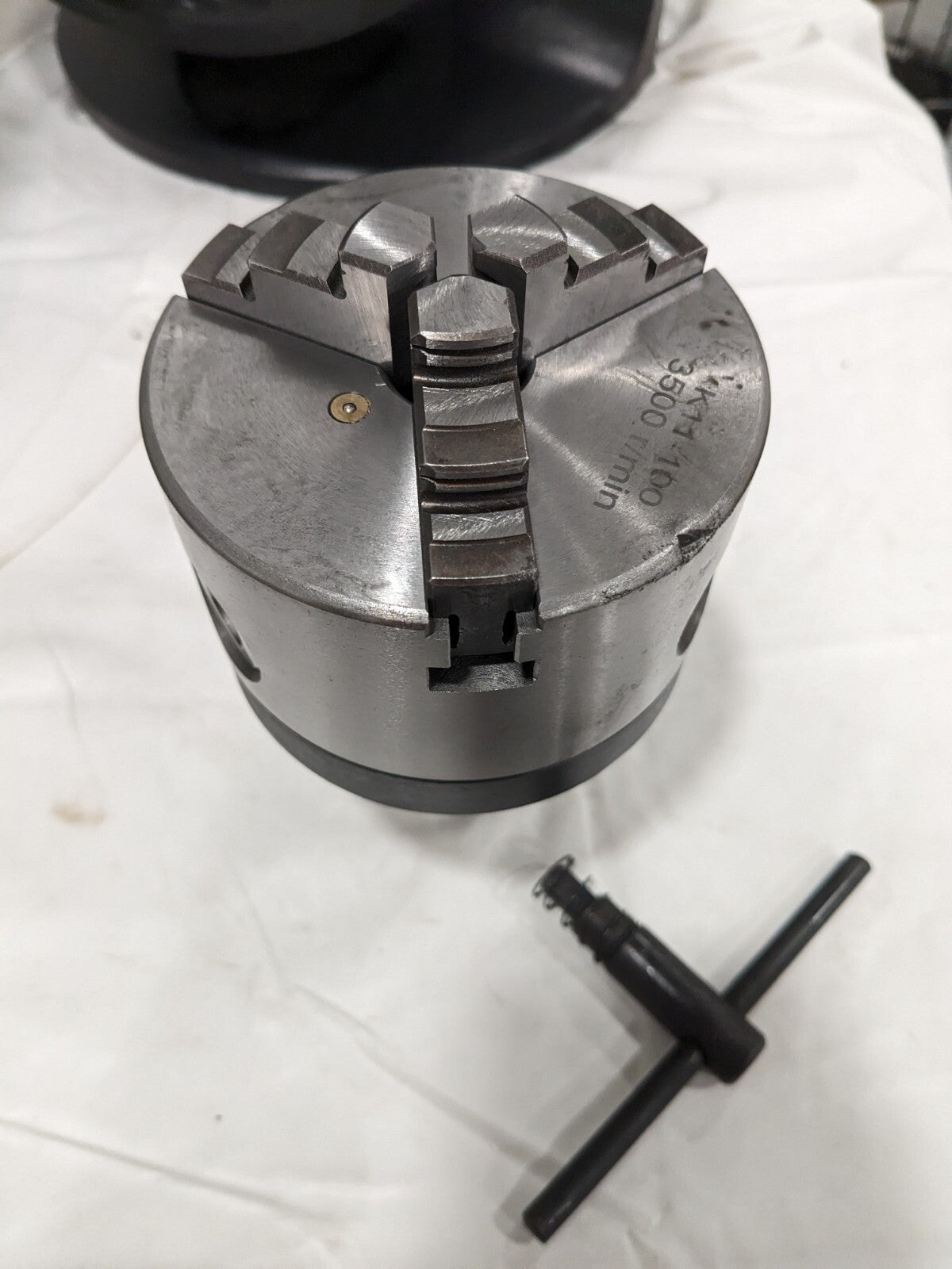 Manual Lathe Chuck: 4", 3 Jaws, Self-Centering 5C 230-6004