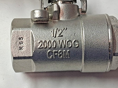 Parker Standard Manual Ball Valve 1/2" Pipe Full Port XVP502SS-8