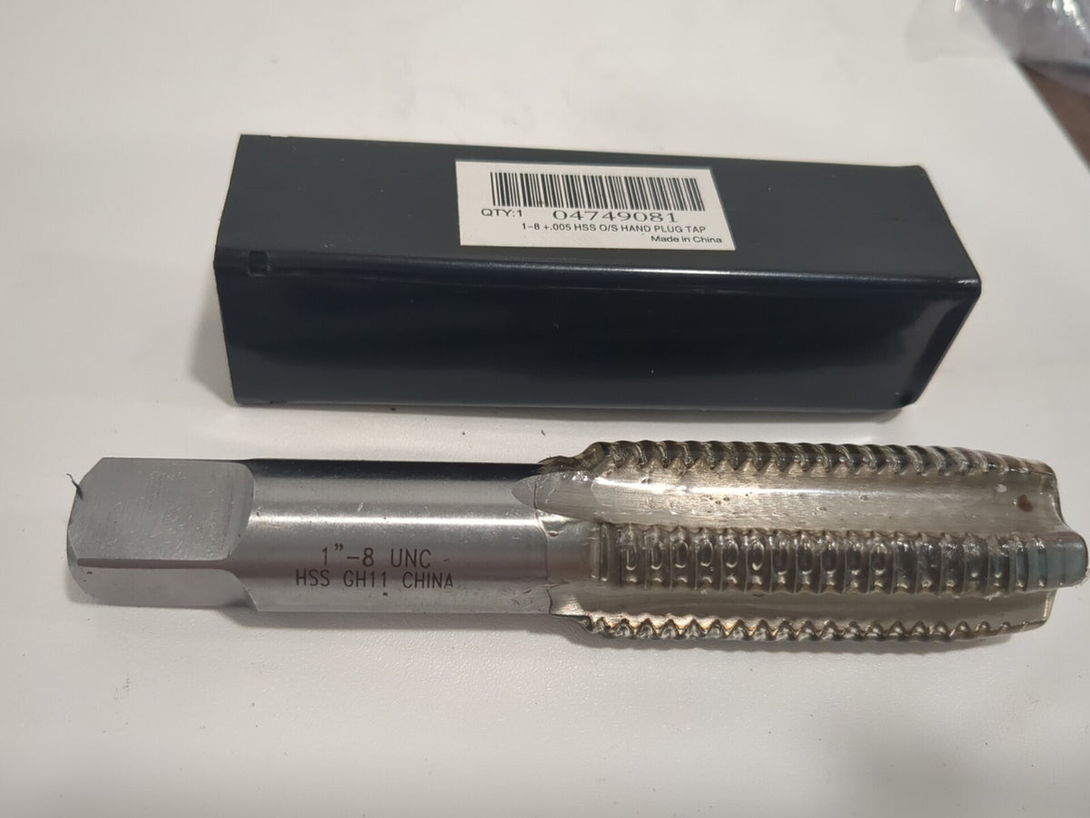 Straight Flute Tap: 1-8 UNC, 4 Fl HSS Bright/Uncoated Finish JY4749081