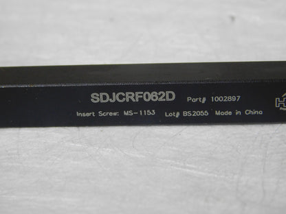 Hertel Indexible Turning Toolholder 3/8” x 3/8” Shank RH 6” OAL SDJCRF062D