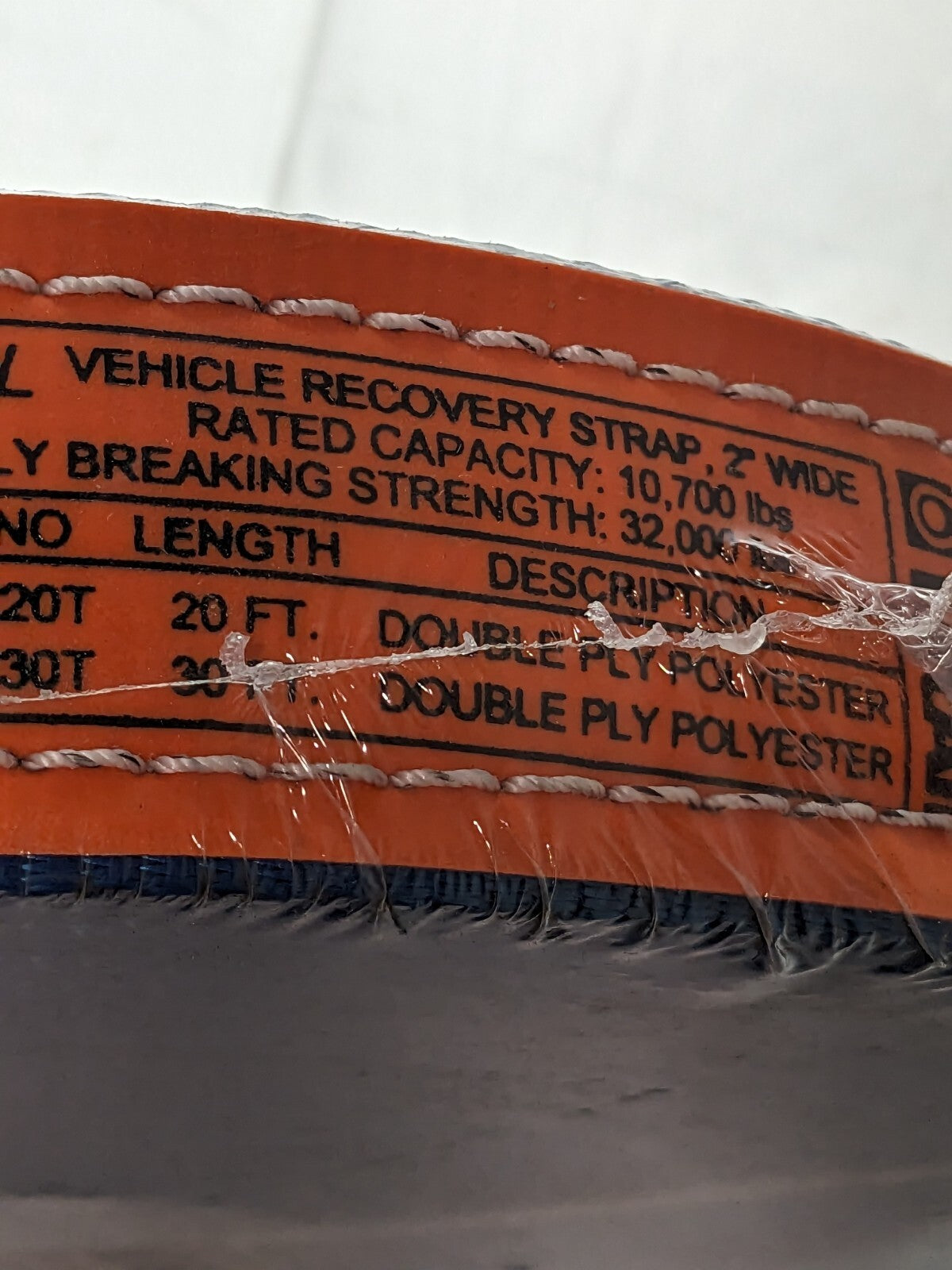 LIFT-ALL Tow Strap: 30' Long, 2" Wide TS2802TX30