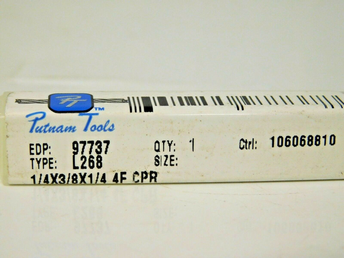 Putnam Tools Cobalt Roughing Square End Mills 1/4" Diam 4FL Qty 2 97737