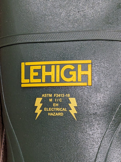 LEHIGH SAFETY SHOES 12" STEEL TOE DIELECTRIC WATERPROOF RUBBER BOOT Size 11