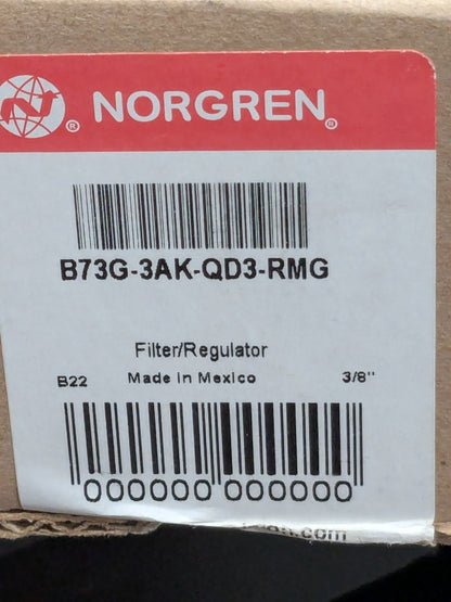 Norgren Excelon Air Filter / Regulator 5-150PSIG 3/8 B73G-3AK-QD3-RMG