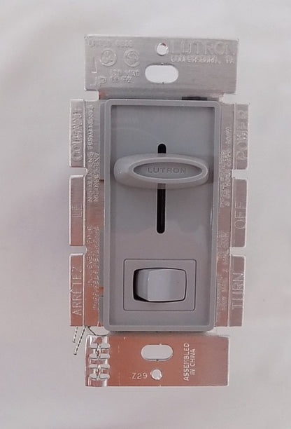 Lutron S-600P-GR Skylark 600W Single Pole Preset Dimmer w/Rocker Switch Gray
