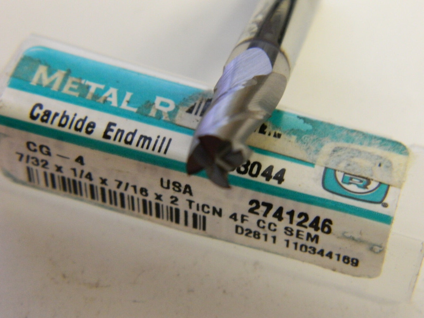 Metal Removal 7/32" Diam, 7/16" LOC 2" OAL, 4 Fl Carbide Square E