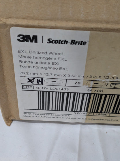 3M Deburring Wheel: 3" Dia, 1/2" Width, 3/8" Hole Qty 14 61500128