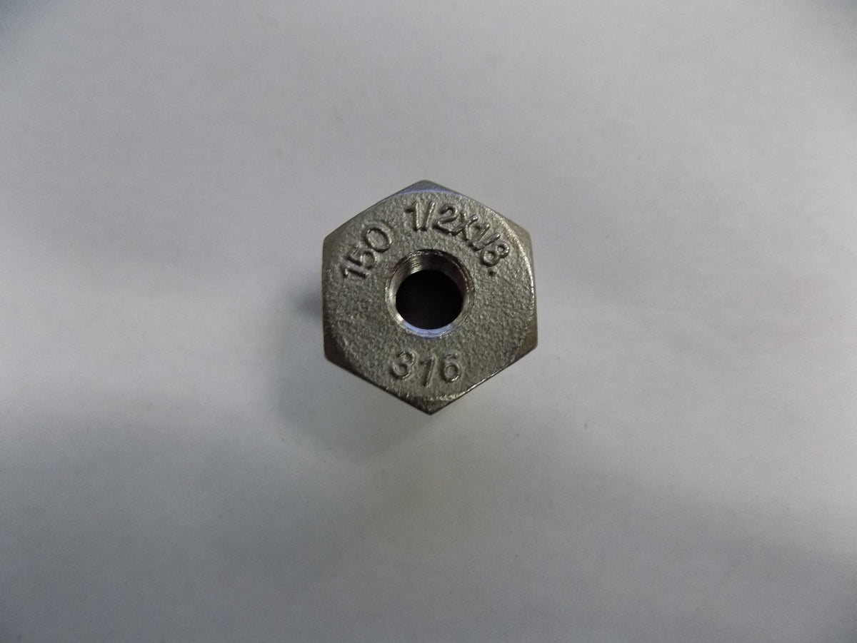 Merit Brass K614-0802 1/2" x 1/8" 150 Psi Hex Bushing Grade 316 Pipe F