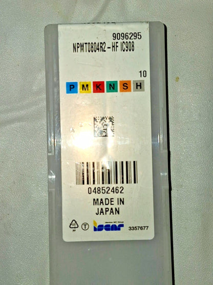 Iscar Carbide Drilling Inserts NPMT 080404R-HF-I IC908 Qty 10 3481575