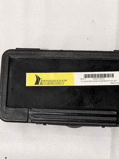 Interstate 3 Pc Tap Set: 1/4-20 UNC, 4 Flute, HSS, Bright Finish 04470233