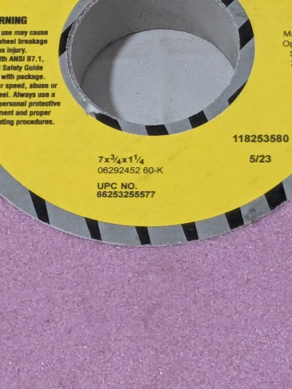 Tru-Maxx Surface Grinding Wheel 7" Dia 3/4" Thick 1-1/4" Arbor 60G 66253255577