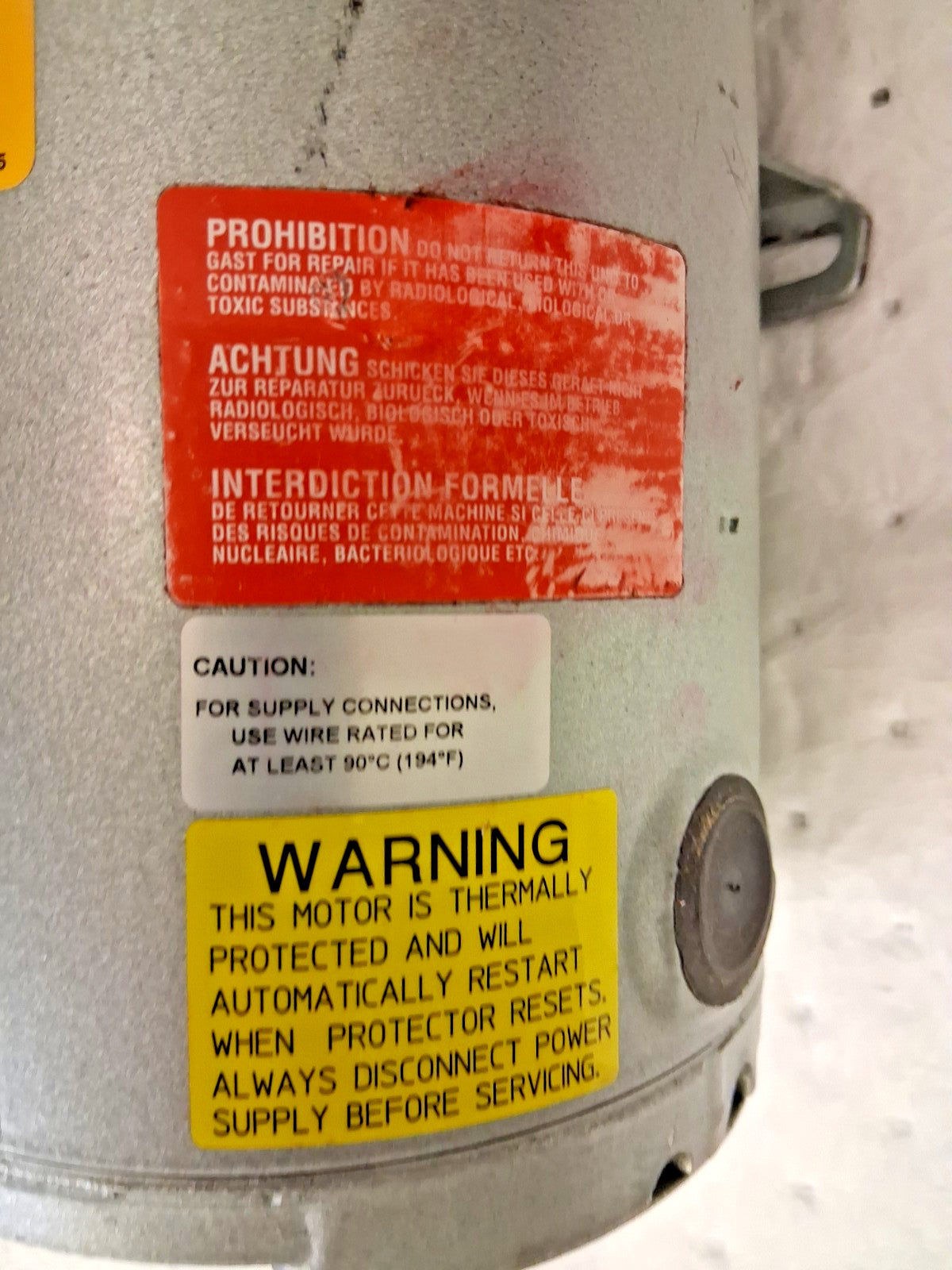 Gast Single Phase Rotary Vane Vacuum Pump 0523-101Q-G588NDX