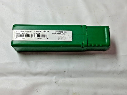 Precision Twist Drill Jobber Length Drill Bits HSS #10 QTY12 135 deg 018210