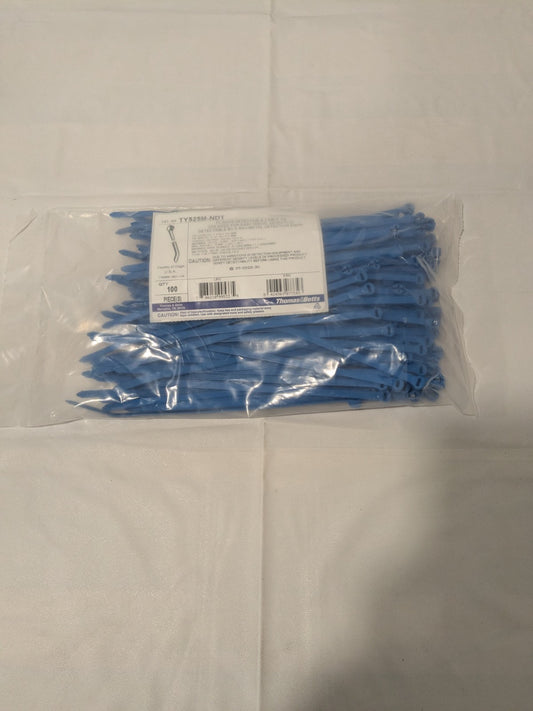 T&B Ty-Rap Detectable Cable Tie: Stainless Steel Barb, 7.2" L, 100 Pk TY525M-NDT