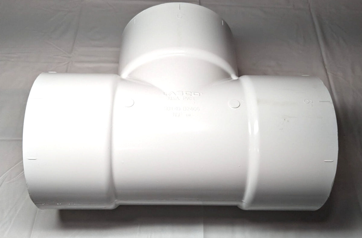 Lasco 6" DWV PVC D2665 Vent Tee  SCH40   D441-060