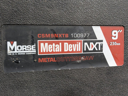 Morse Metal Devil NXT Metal Cutting Circular Saw 9" Blade 120v CSM9NXTB Used