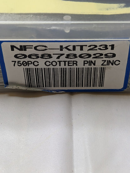 750 Piece, 1/16 to 5/32 Pin Diam, Cotter Pin Assortment NFC-KIT231
