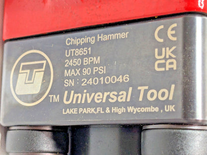Universal Tool 1" Air Chipping Hammer 2450 BPM 90PSI UT8651R