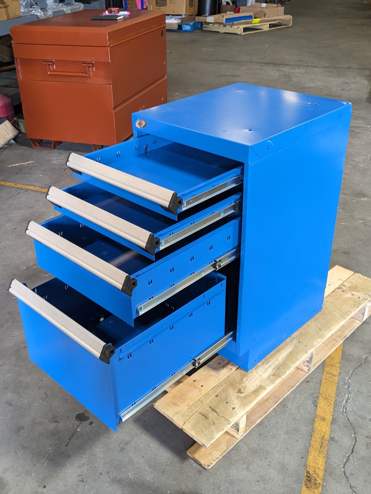 Rousseau Modular Storage Cabinet 4 Drawer 32 H x 18 W x 21 D Steel Blue