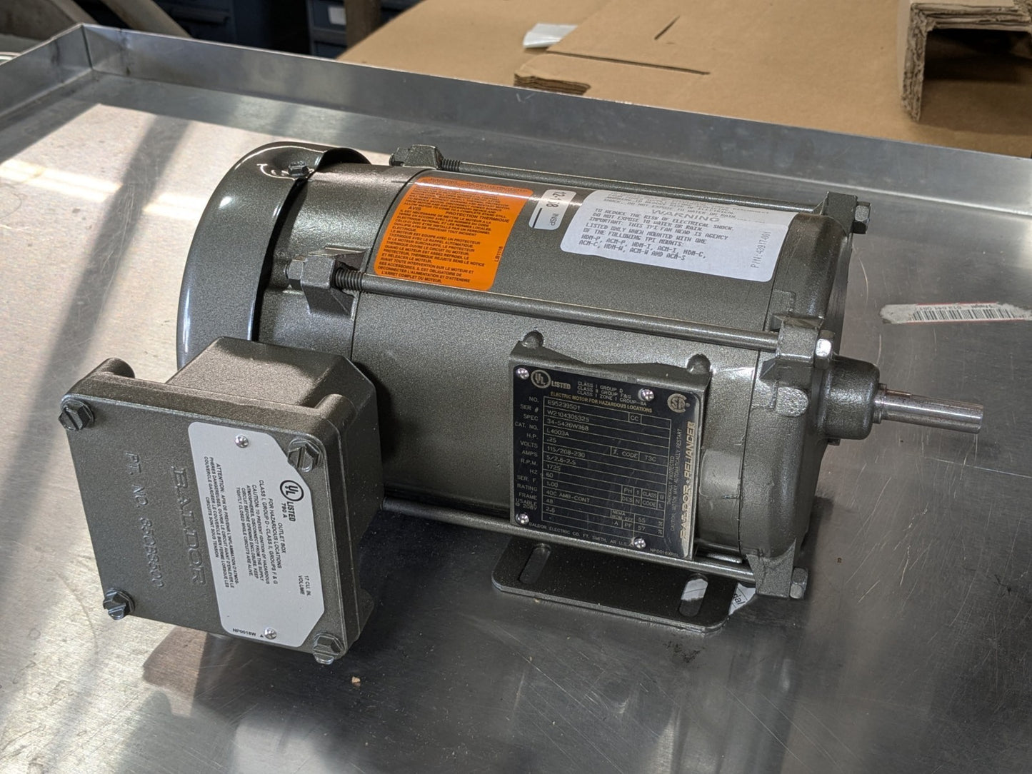 Baldor Hazardous Location Motor w/ Bracket 1/4 HP 115/230v 1-Ph. L4003A
