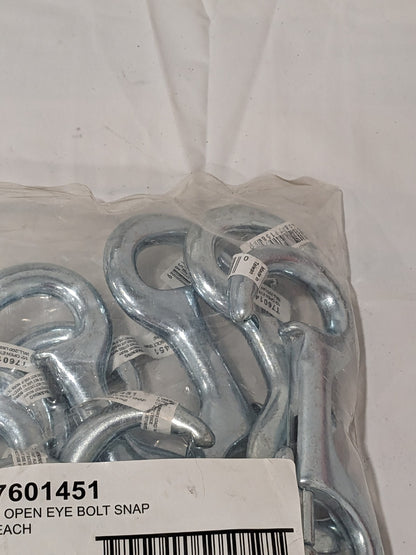 Apex Tool Group 1/2" Open Eye Bolt Sanp Qty 10 T7601451