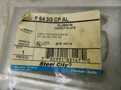Thomas &amp; Betts Carpet Plate for Floor Boxes 3-Gang 10-5/8" x6-1/8"