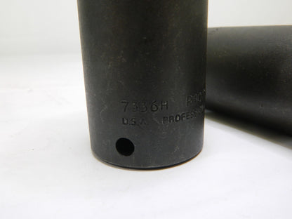 PROTO Impact Socket 1/2" Drive 6-Point, 3-1/2" OAL Qty 2 J7336H