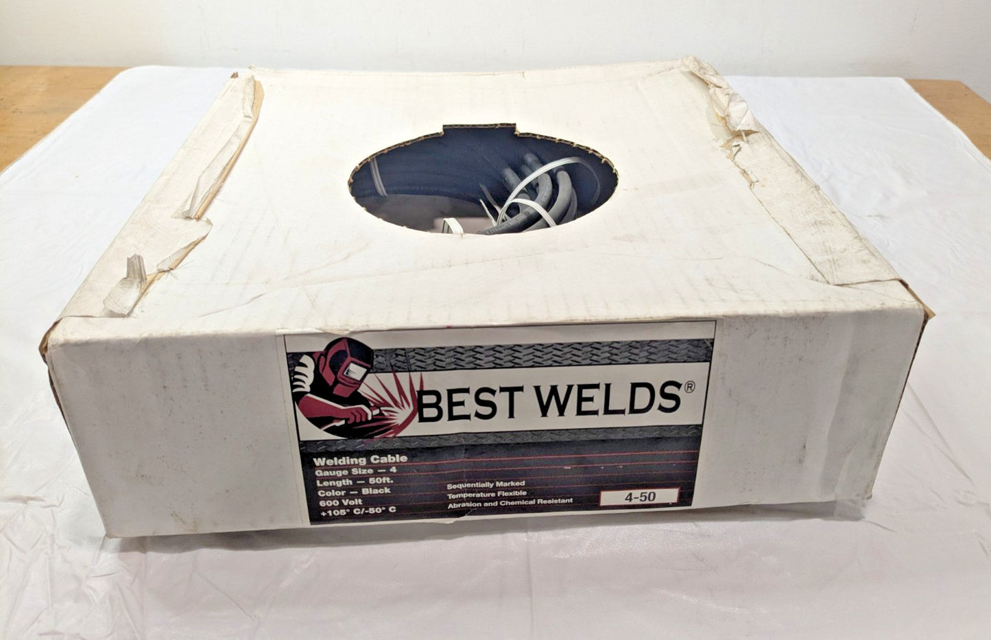 Best Welds Welding Cable 4 AWG Black 600V 50Ft F041257400