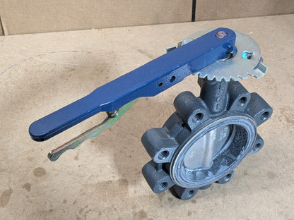 Nibco 4" Ductile Iron Lug Type Butterfly Valve w/ Locking Lever Handle NLG2