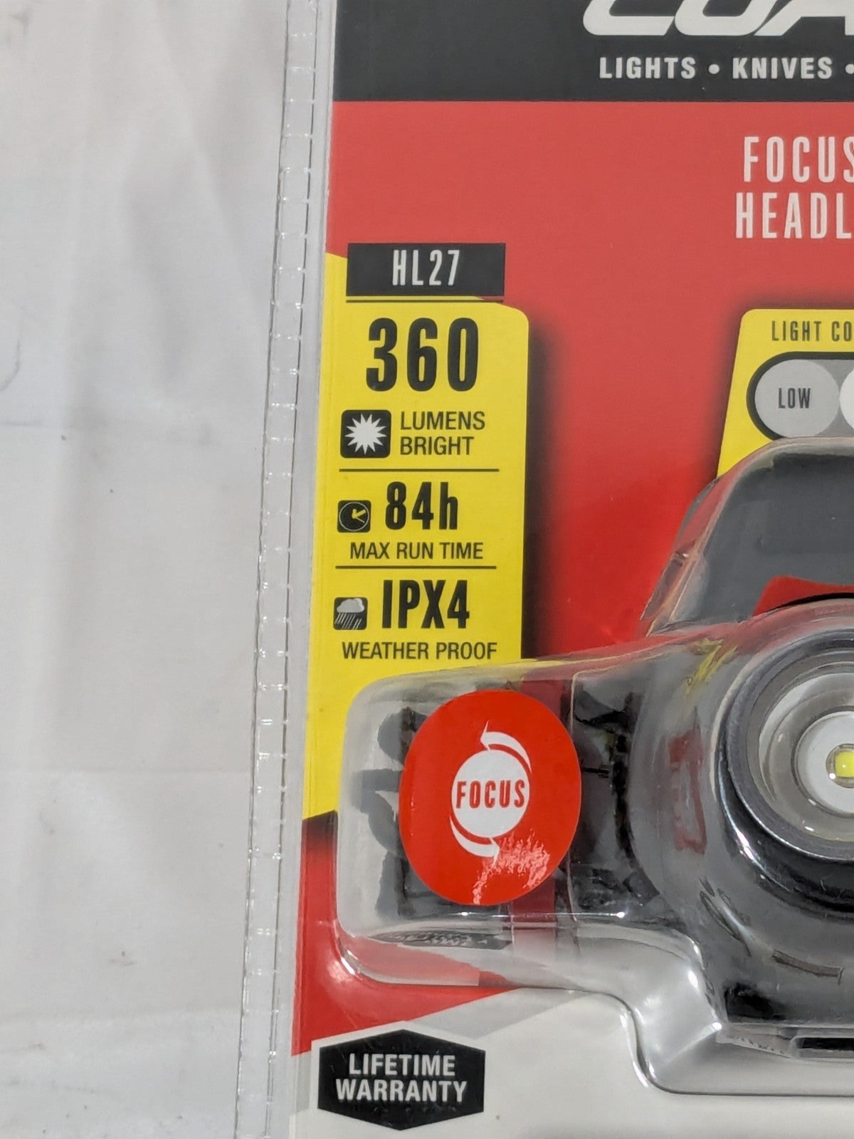 Coast Products 3AA LED Black/Red Focusing Head Lamp 19721