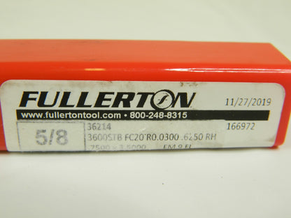 Fullerton 5/8" Corner Radius End Mill RH Spiral 9 FL 36214