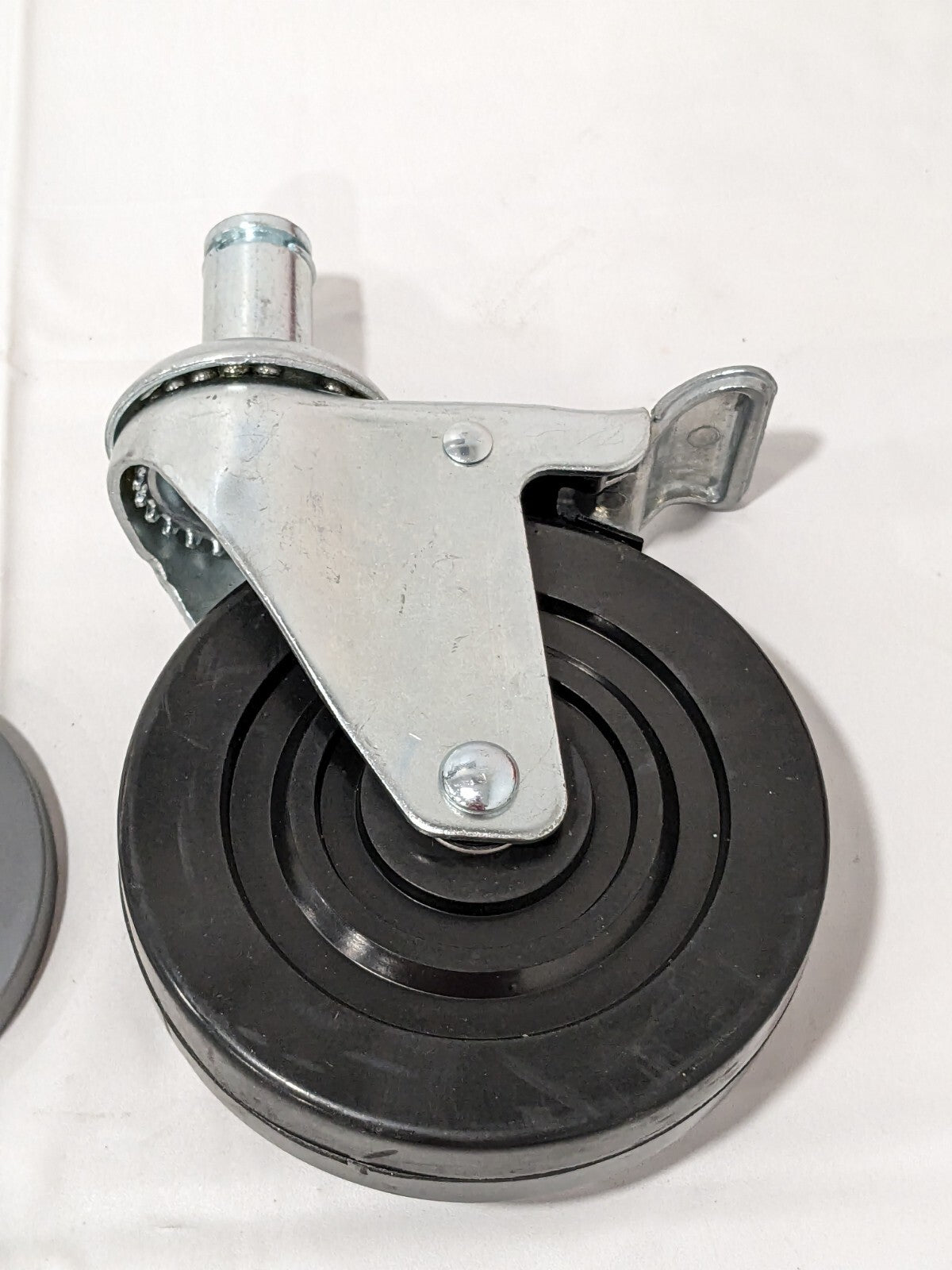 Caster: Hard Rubber Swivel w/Brake & Bumper 5" Diam x 1-1/4" Wide CA5SBR-RB