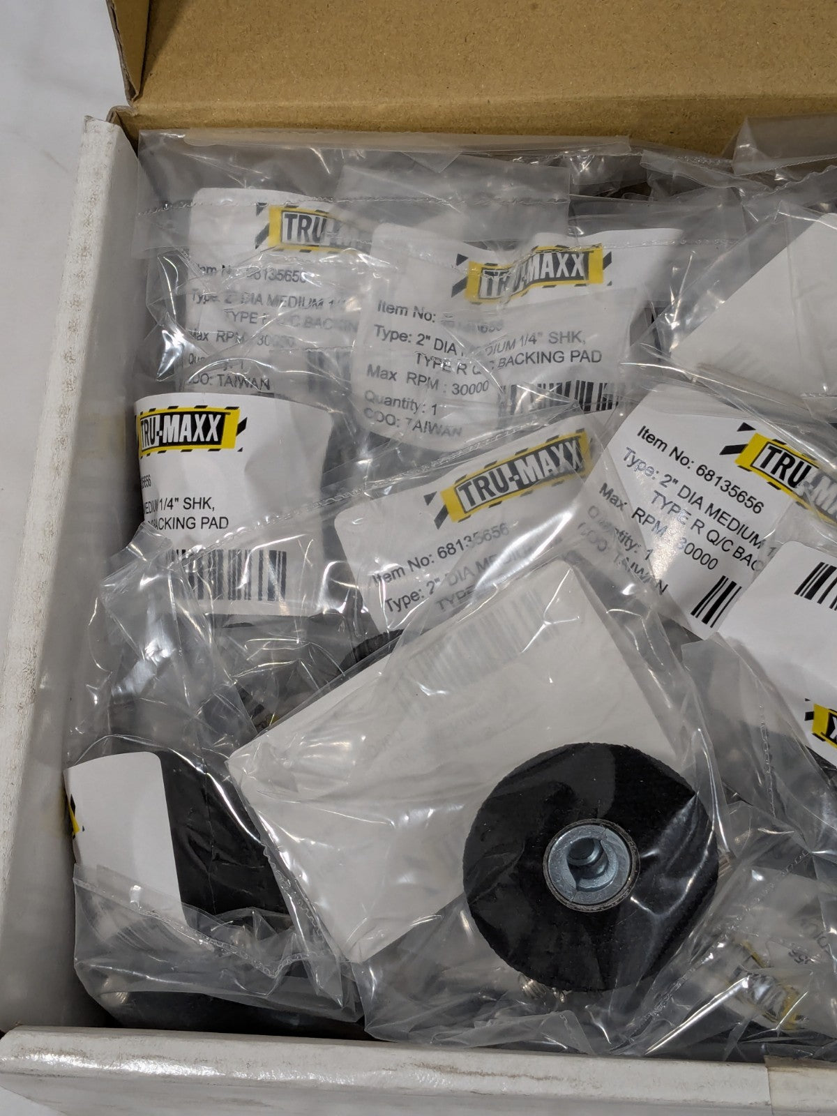 Tru-Maxx Disc Backing Pad: 2" Dia, Quick-Change Type R Qty 50 68135656