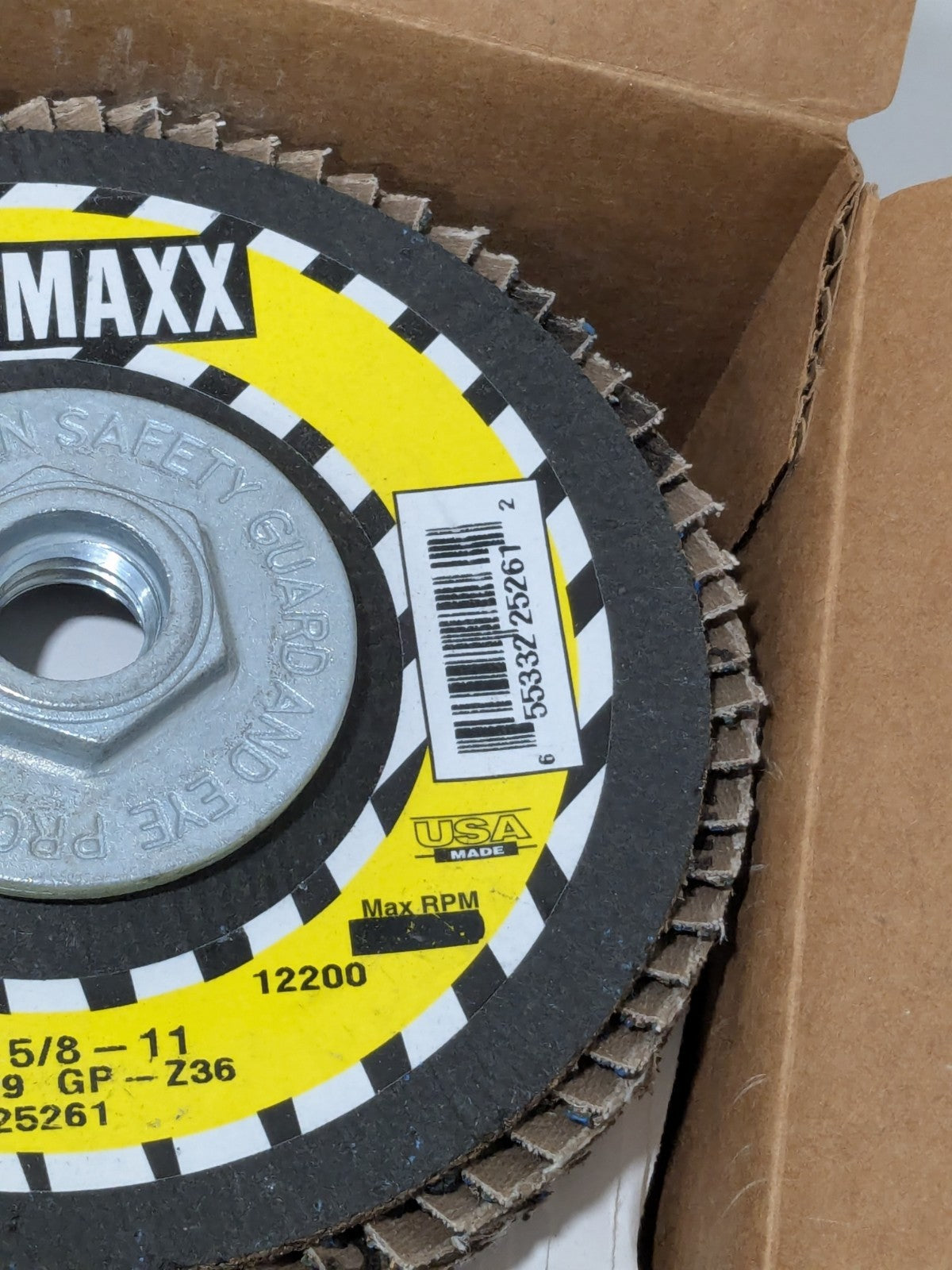 Tru-Maxx Flap Discs 5" 36 Grit 5/8-11 Center Hole Type 29 Box of 10 25261