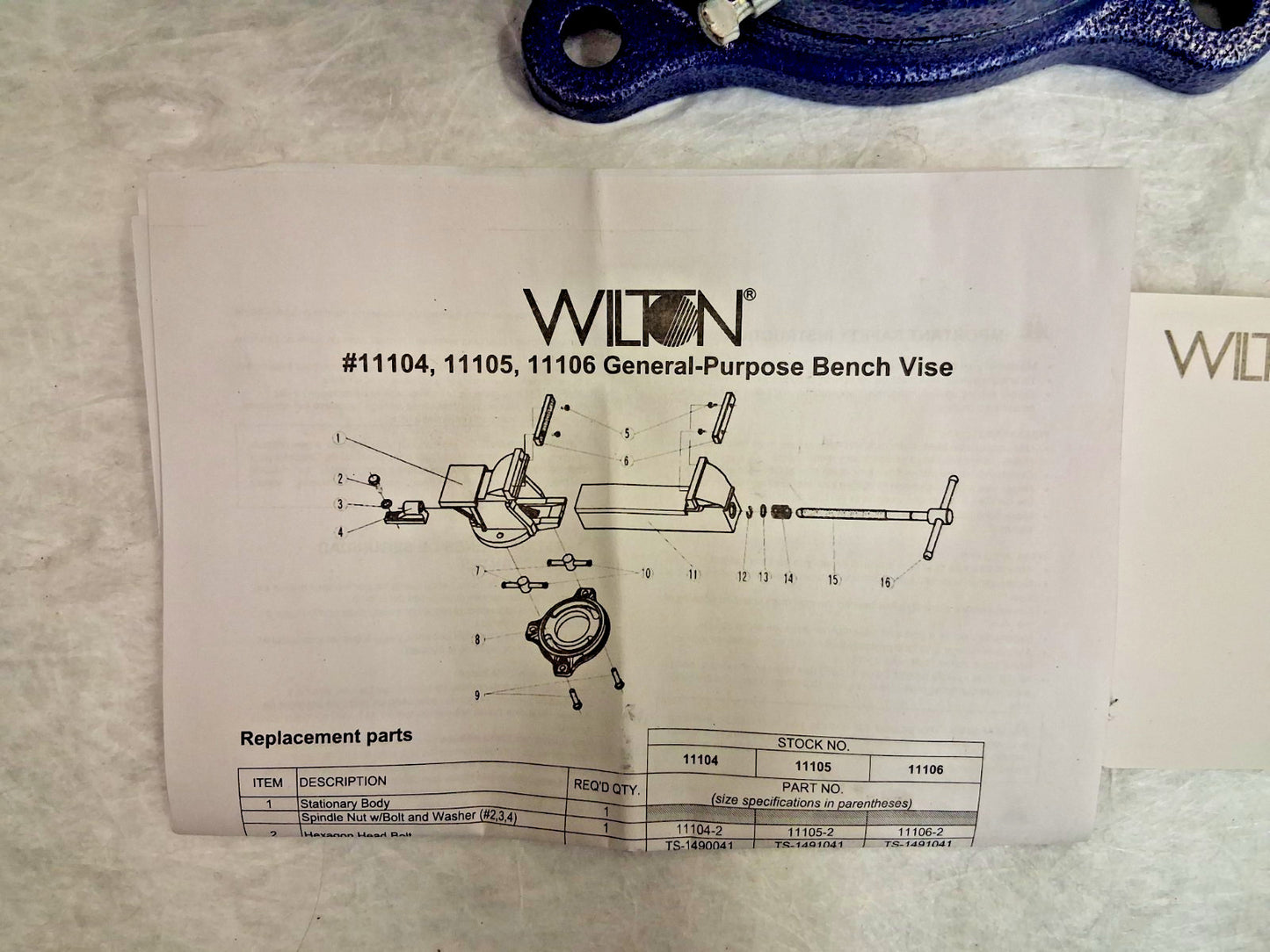 Wilton Bench Vise 6" Jaw W 6" Jaw Opening 3" Throat Depth 11106