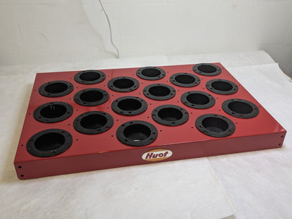 Huot Angled Storage Rack for 50 Taper CNC Tools 18 Holes 27" x 20" x 11" 14850