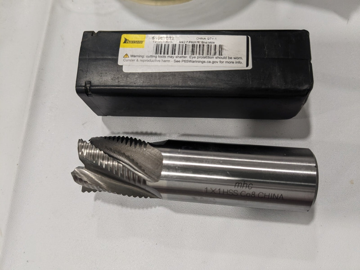 Roughing End Mill: 1" Dia, 5 Flute, Single End, Cobalt 724-2254