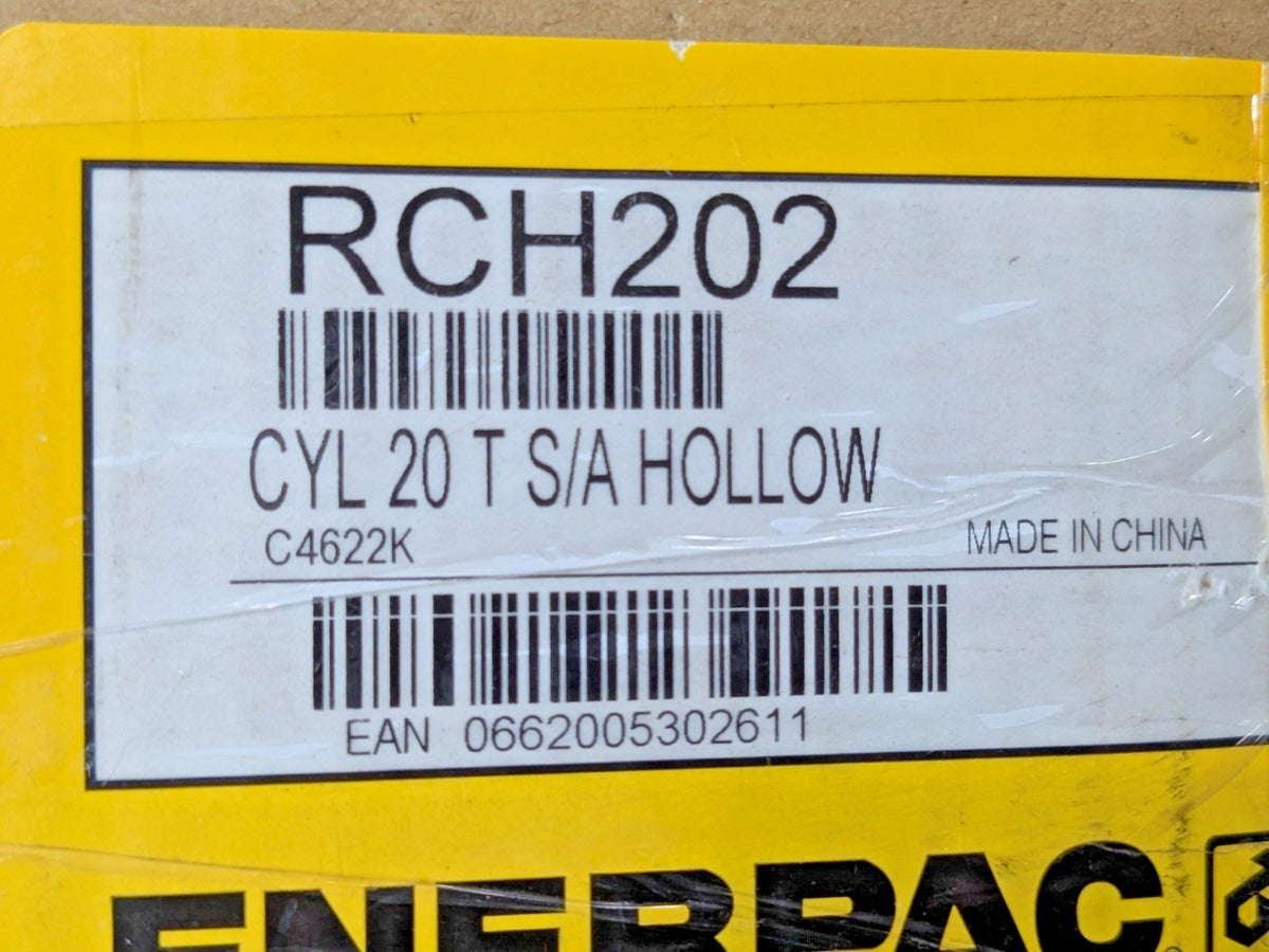 ENERPAC 20 Ton Hollow Plunger Hydraulic Cylinder Single-Acting RCH202