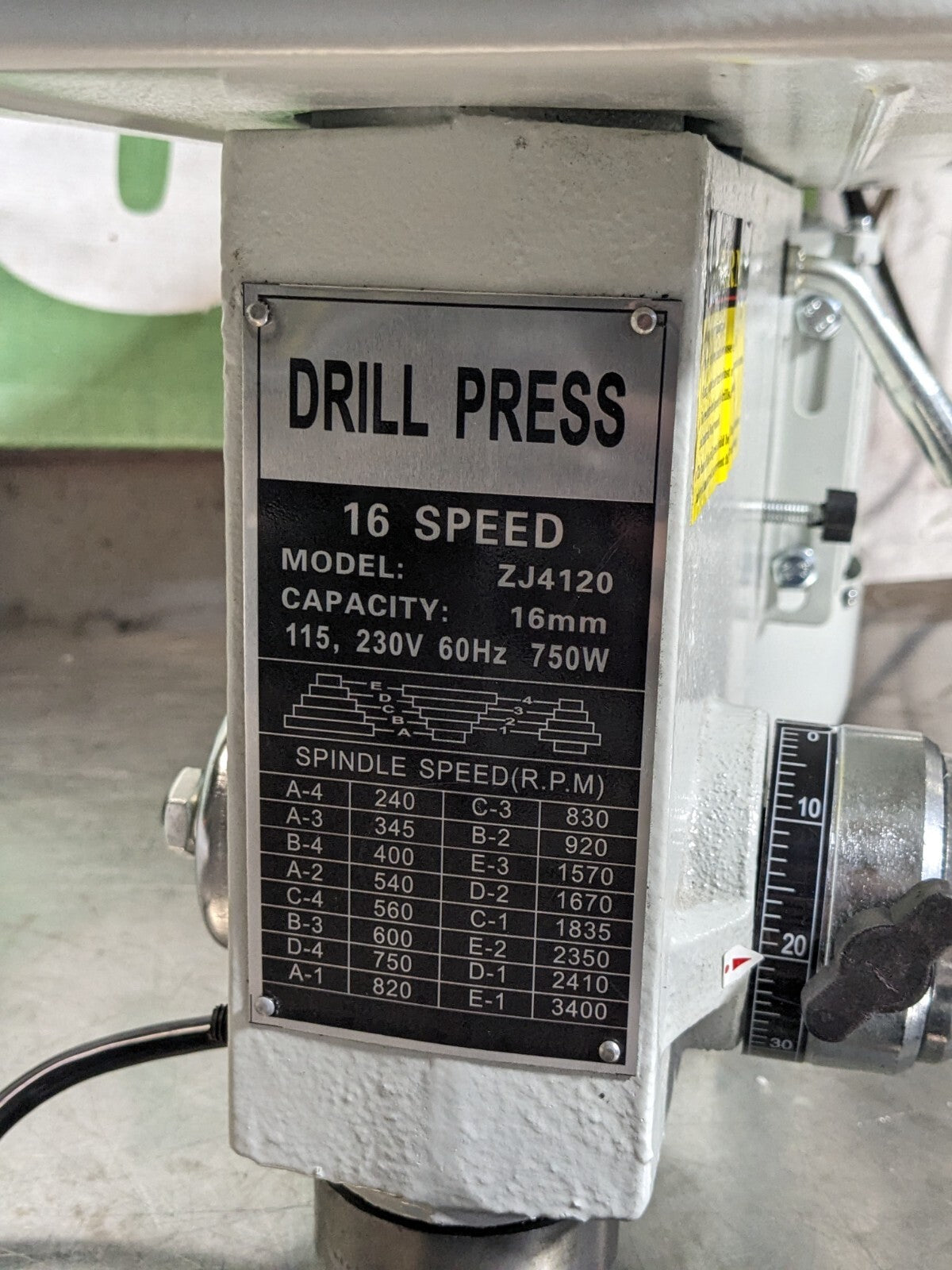Enco Bench Drill Press 17" Swing 16 Speed 220 to 3400 RPM 115v Parts / Repa