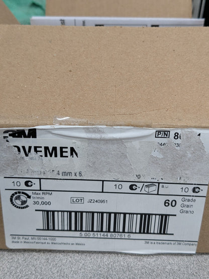 3M Mounted Flap Wheel: 1" Dia, 1" Face Width, 60 Grit Qty 10 710013831