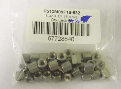 Electro Hardware P513m09f16-632 1/4" F Ss Circuit Board Standoffs Lot of 35